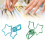 100 Stück sternförmige Binderclips, Metall, Blau/Grün 16