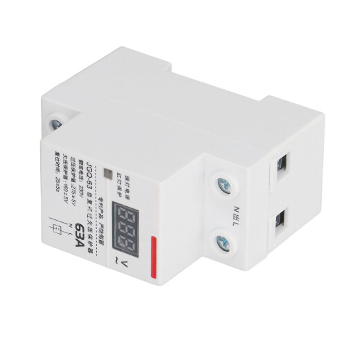 Self Recovery Voltage Protector with Display DIN Rail Overvoltage Undervoltage Protective Device 63A 230V
