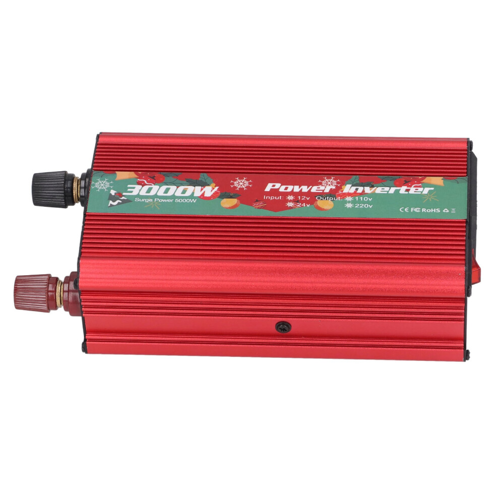 Power Inverter Aluminum Alloy Dc12v To Ac Power Low Noise Sine Wave Inverter For Multipurpose Charging 3000W 220V 50Hz Red 8401319418906