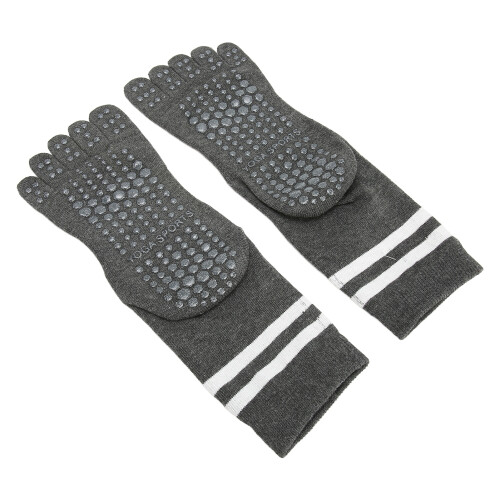 Split-Toe Yoga-Socken mittellang dunkelgrau