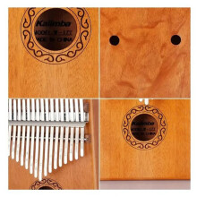 17-Ton-Kalimba, Pfirsichholz, dicke Stahlzungen