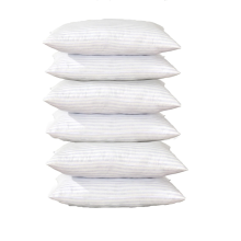 6 PACK Pillows Luxury Hotel Quality JUMBO Extra Filled Neck Support Stripe Pillow
