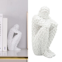 Abstrakte Harz-Mosaik-Buchstütze Umweltfreundliche Denkerstatue für Schlafzimmer & Büro