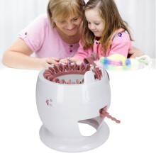 Small Kids Knitting Machine 22 Needles 2 Color Strings Hand Operated Rotating Round Knitting Toy