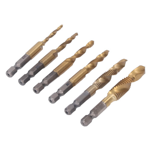 6-teiliges Set M3–M10 HSS Feingewindebohrer