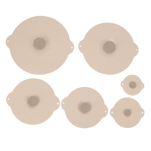 6 Stück beige Silikon-Lebensmitteldeckel, 1518–3135 cm 1