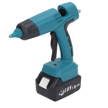 Akku-Heißklebepistole 60W Schnellschmelze, mit 11mm Gummistange, Blau