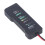 12V Autobatterieprüfer mit Clips, Schwarz, 6-LED 9