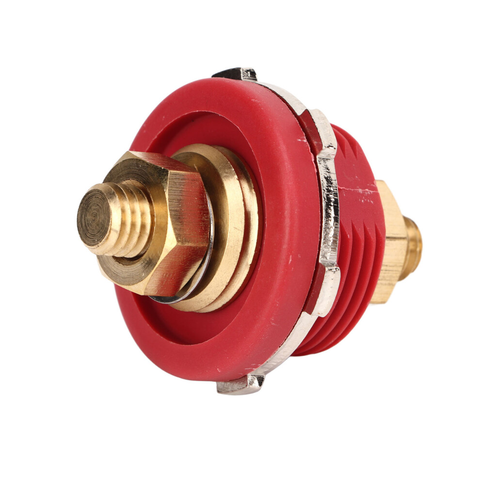 3/8In Thru Panel Battery Terminal 250A Zinc Alloy Brass Universal For Car Rv Boat Yacht Red 7611319431244