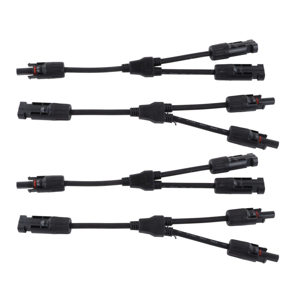 2 Set Solar Panel Photovoltaic Y Branch Parallel Cable Pv Adapter Cable Wire Male Female Connector Ip67 1000Vdc Pv Lty2 7661319431072