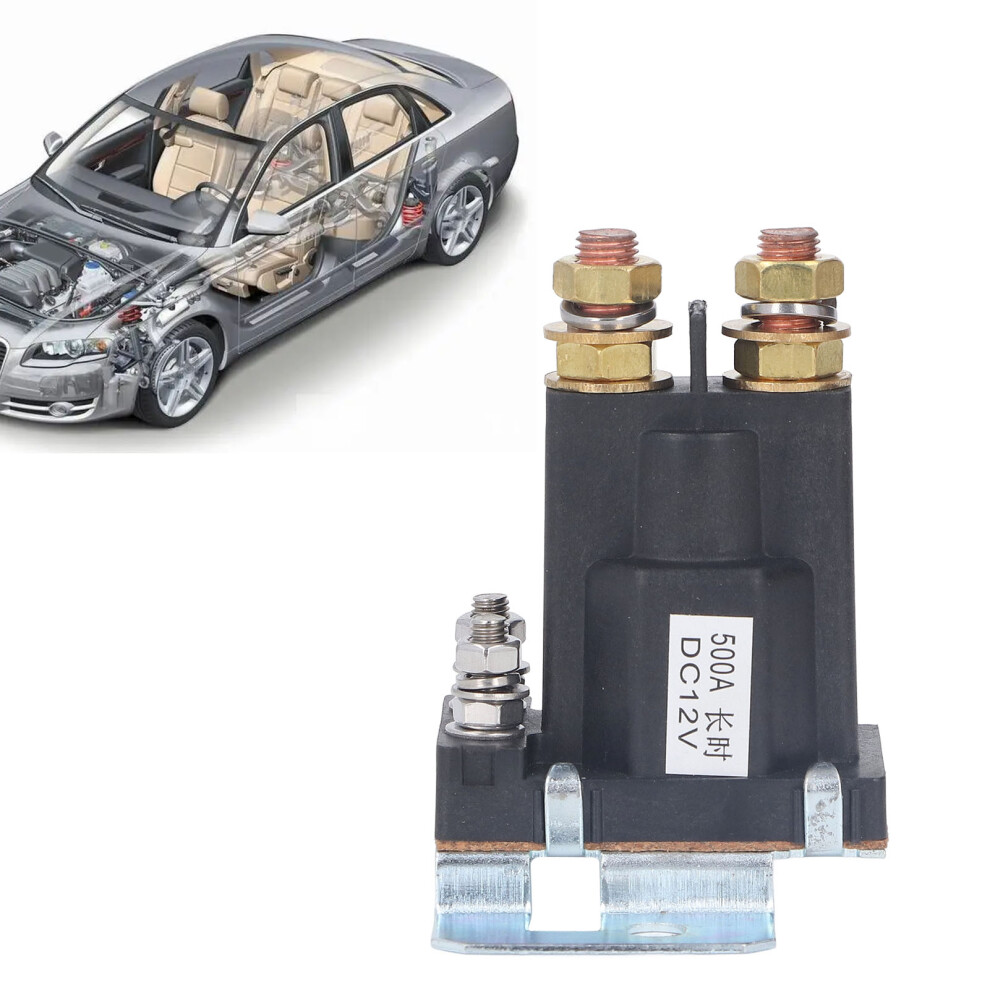 Starter Solenoid Relay 500A 30W Brass Coil Stainless Steel Motor Starter Relay Auto Car Start Contactor 12Vdc 8731319431736