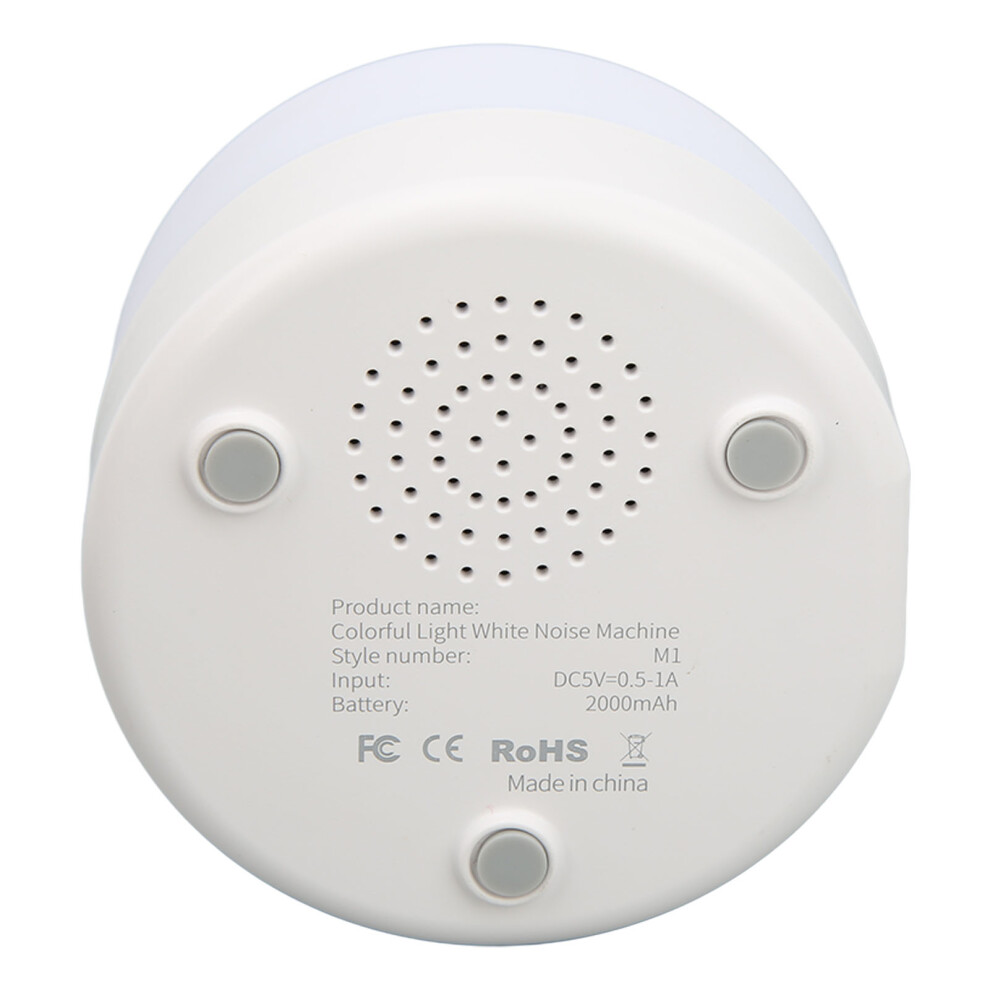 White Noise Machine Night Light Function USB Rechargeable 10 Natural Sounds 2 Lullabies Music Sleep Aid Machine for Home
