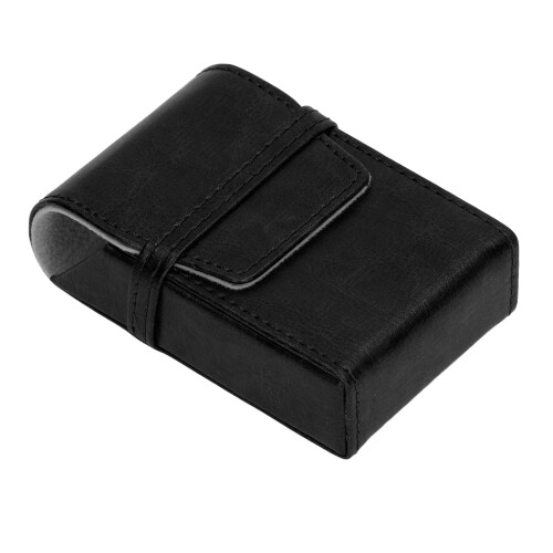 PU-Leder Zigarettenbox 20-Cap 6,5 x 10 x 3,2 cm Schwarz