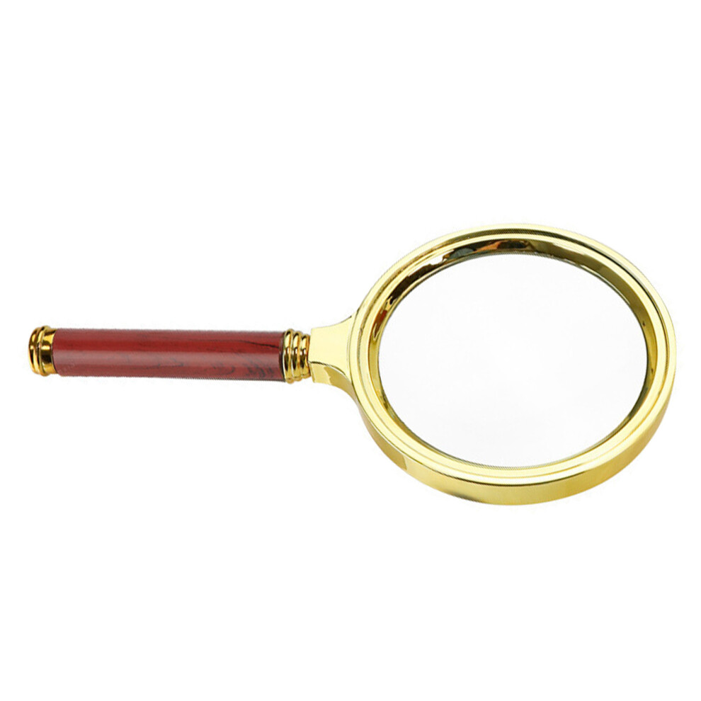 Magnifying Glass Wooden Handle 10x Magnification Zinc Alloy Frame Portable 155x70x15mm Handheld Reading Magnifier