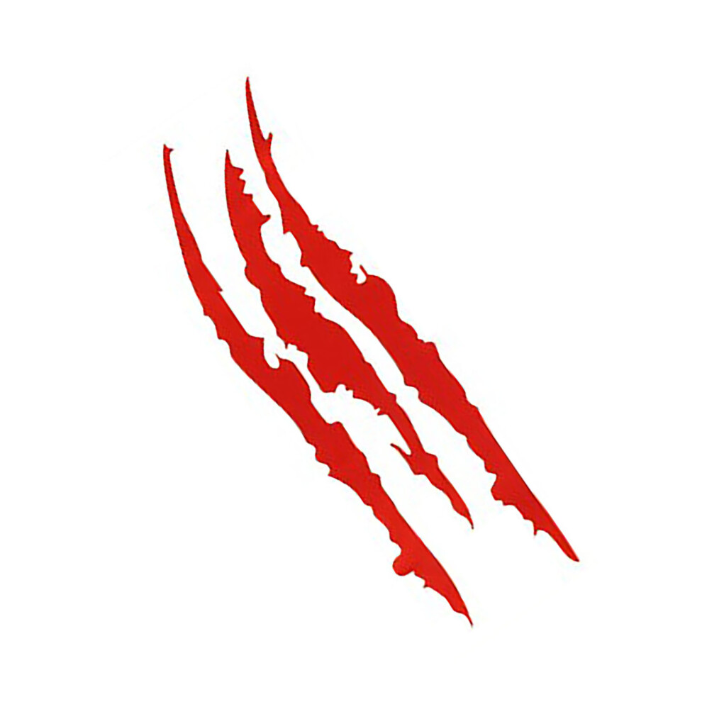 2 Pcs Claw Car Stickers Cool Unique 35Cm Length Monster Claw Car Sticker For Headlights Hood Red 6951319432799