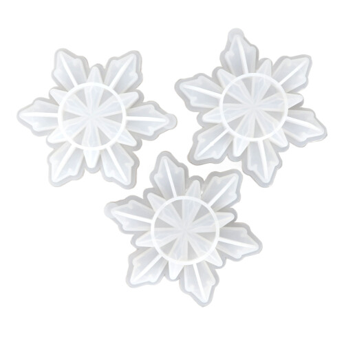 Wiederverwendbare Silikon-Schneeflockenform 3er-Set Flexible Bastel-Dekorationsblätter 1