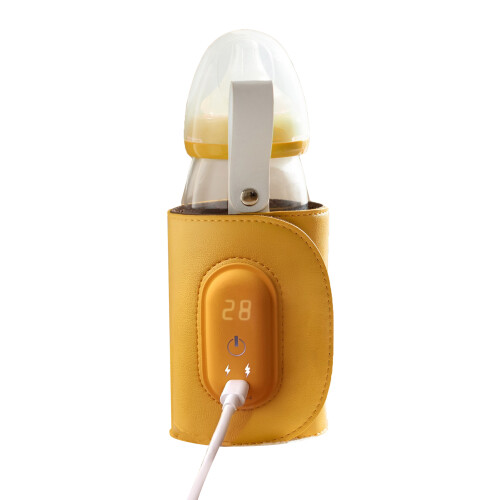Gelber USB-Flaschenwärmer, Durchmesser 5–7 cm, 37–55 C, 5 V 2