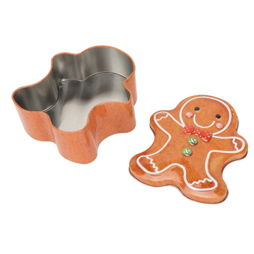 Mannförmige Weihnachtsbonbon-Dose aus Zinnblech 1