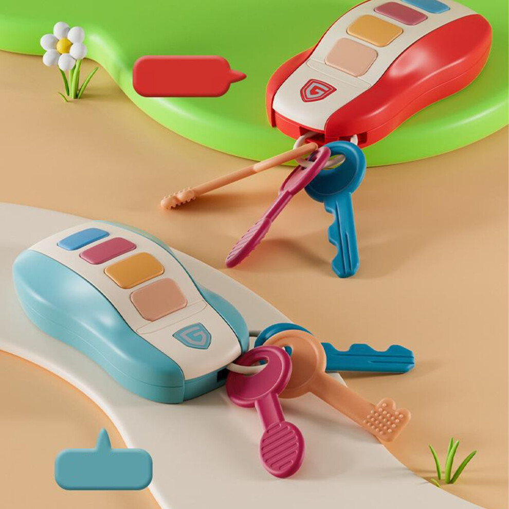 Kids Simulated Car Keys Cool Sound Music Improve Creativity Early Educational Remote Key Toy Blue 8321319438707