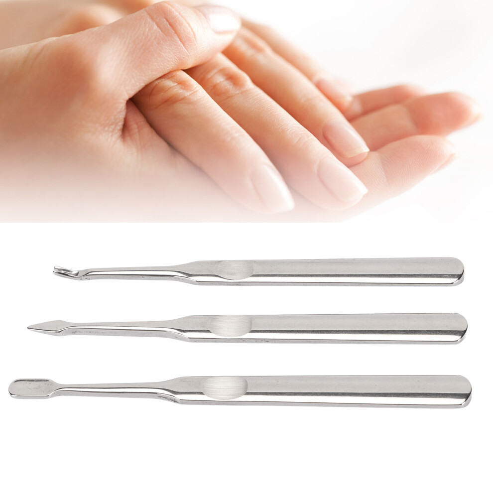 3pcs Nail Cuticle Trimmer Stainless Steel Professional Cuticle Nail Remover Pusher for Manicure