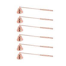 6er-Set Glockenabdeckungen in Roségold für Kerzenlöscher mit drehbarem Design und Griff