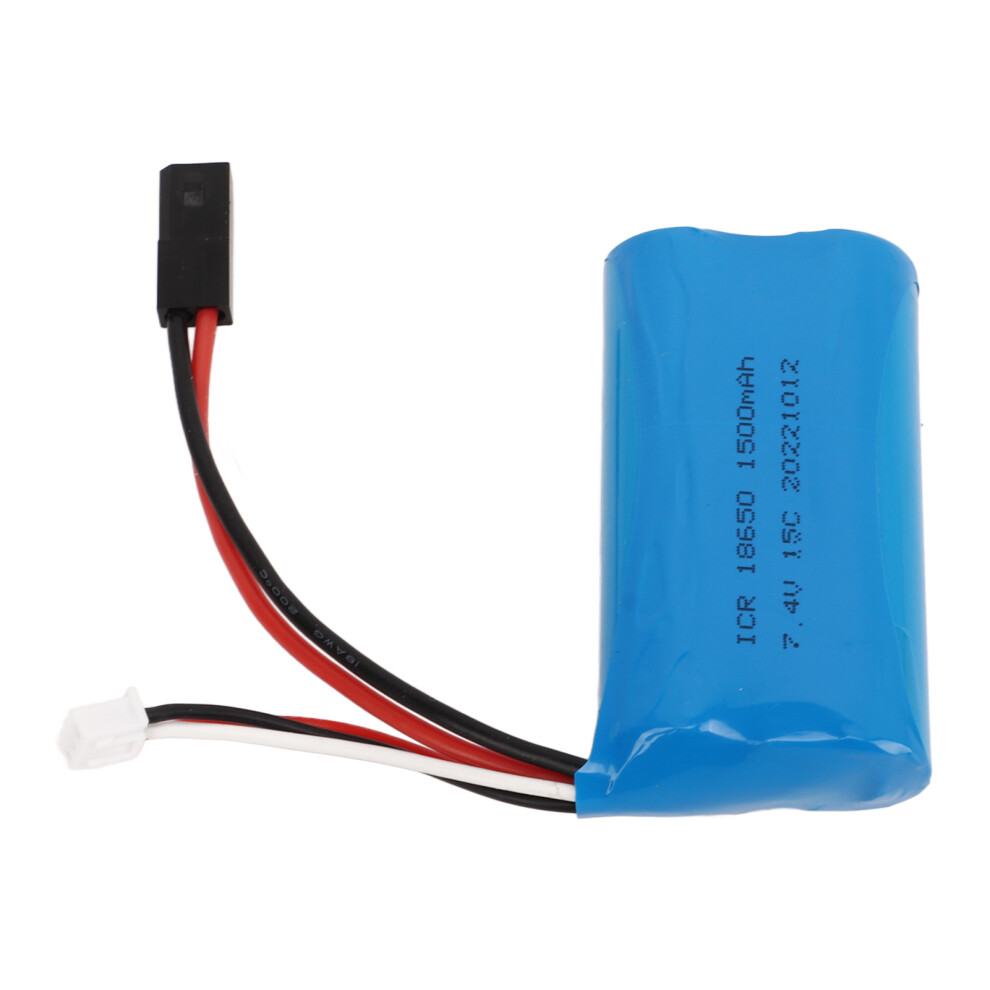 18650 7.4V 1500mAh Lithium Battery with 5500 Plug Replacement Battery for RC Car Airplane Ship