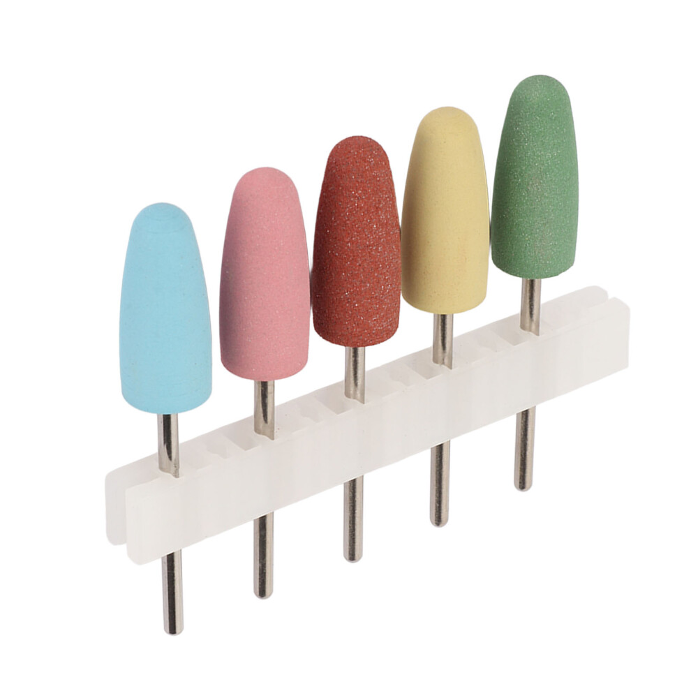 5pcs Nail Drill Bit Professional Portable Silicone Cuticle Remover Bits Nail Art Tool for Nail Artist Novice