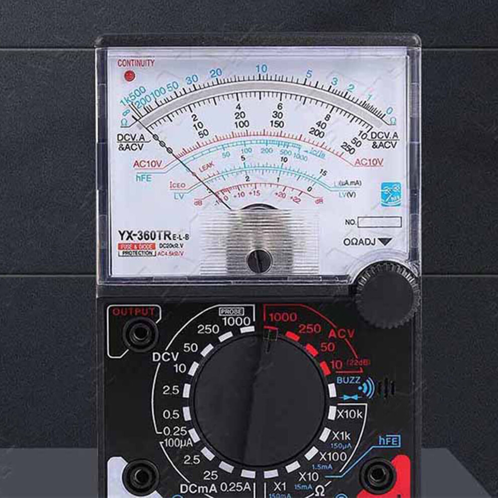 Pointer Multimeter Ammeter Voltmeter Ohmmeter With Probes Teaching Aids Maintenance Tool Yxâ360TreâLâB(With Buzzer) 4631319441930