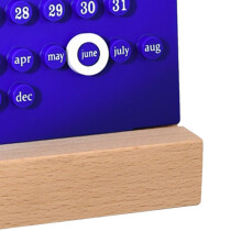 Holz-Kinderkalender, manuell betrieben, 273 g, Blau