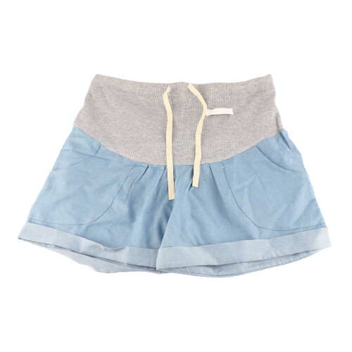 Shorts de denim para maternidad azul claro M - cordón 1