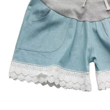 Shorts de denim para maternidad talla M azul claro con encaje