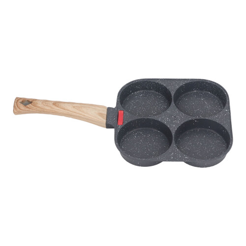 4-Loch-Eierpfanne Aluminium Silikon Ø19 cm Silber