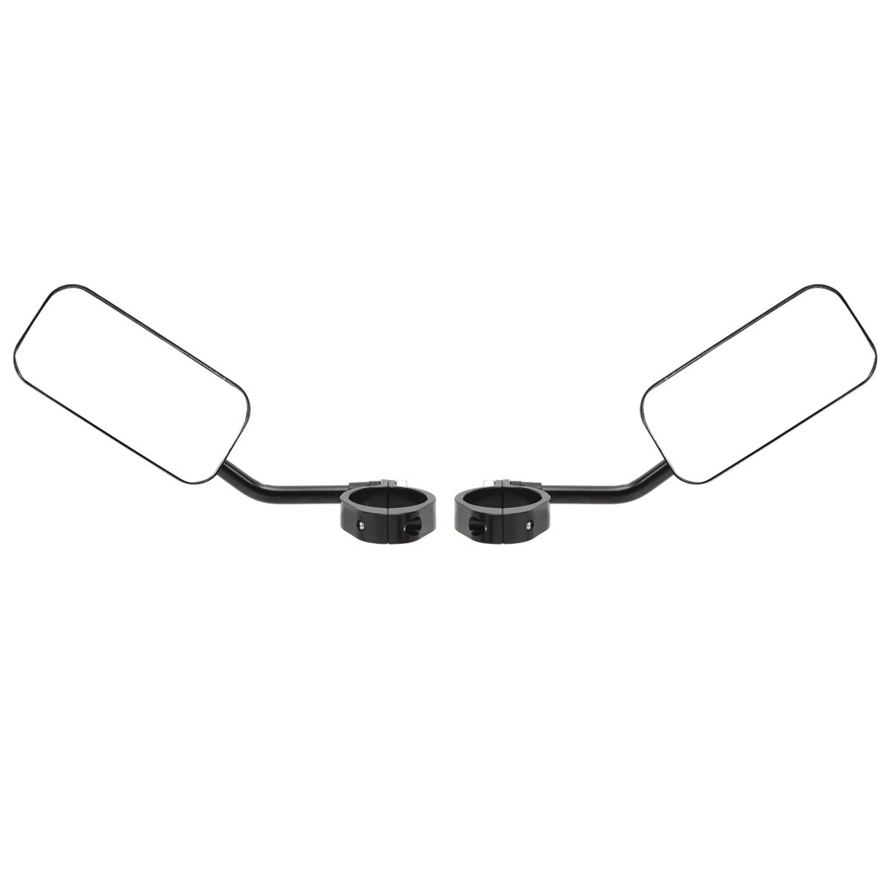Motorcycle Rearview Mirror Square Clear Wide Angle Side Rear View Wing Mirror Kit For 38Mm Inner Diameter Bumper Shock Absorber Black 8261319446640