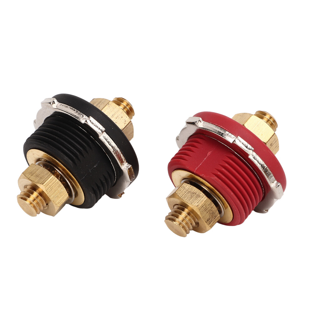 2Pcs 3/8In Thru Panel Battery Terminal 250A Universal Battery Connector For Rv Boat Black/Red 9311319447709
