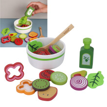 Juguete de ensalada de verduras de madera 12x12x6 cm cuenco