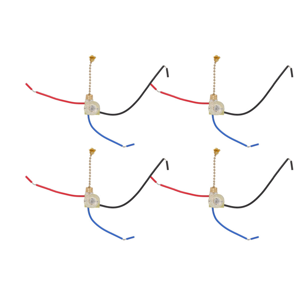 4Pcs Ceiling Fan Light Switch Replacement Lamp Pull Chain Switch 3 Wire Ceiling Fan Lamp Switch 250V 125V 9311319447082