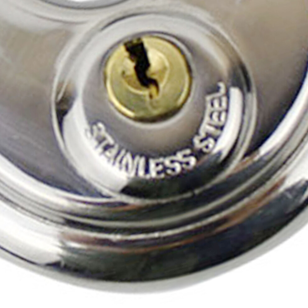 Stainless Steel Discus Lock High Accuracy Corrosion Resistant Padlock With Key For Warehouses Garages 7891319454300