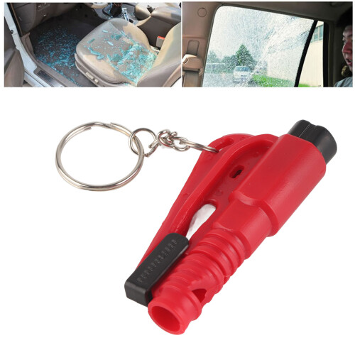Rojo 3 en 1 Mini Martillo Rompecristales para Coche