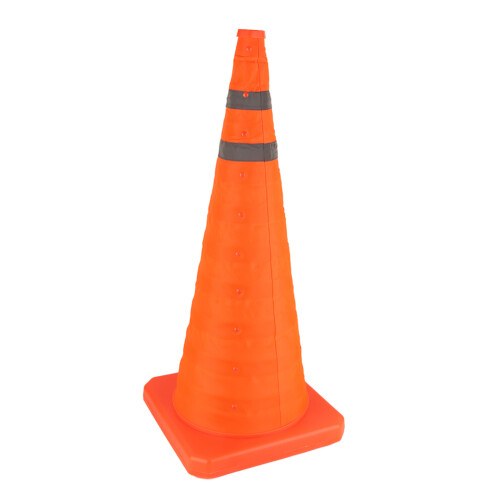 Cono de seguridad plegable de 70 cm con collar reflectante. 2