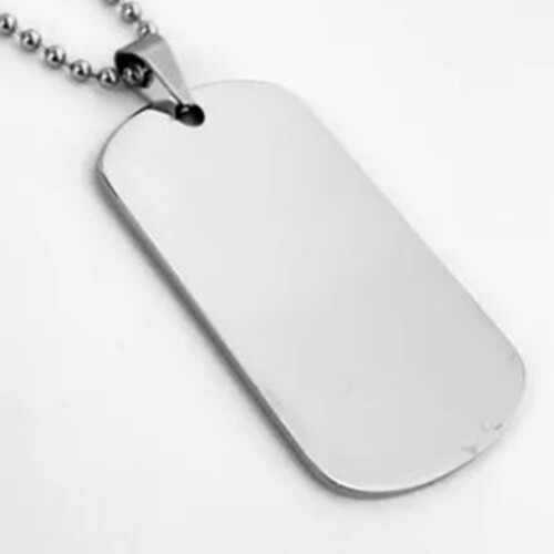Collar con placa militar de acero titanio 70 cm 2