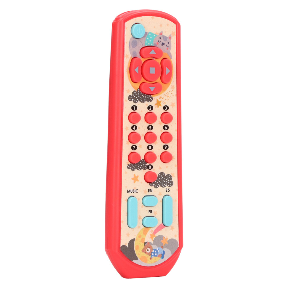 TV Remote Control Toy Baby Simulated Remote Control Toy with Sound and Light for Early Education Learning Red