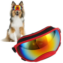 Hundegoggles Winddicht UV Staubdicht Verstellbar Roter Rahmen Langlebiges PC