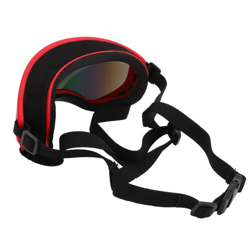 Hundegoggles Winddicht UV Staubdicht Verstellbar Roter Rahmen Langlebiges PC 2