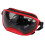 Hundeschutzbrille großer roter Rahmen schwarze Gläser PC 13