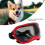 Hundeschutzbrille großer roter Rahmen schwarze Gläser PC 10