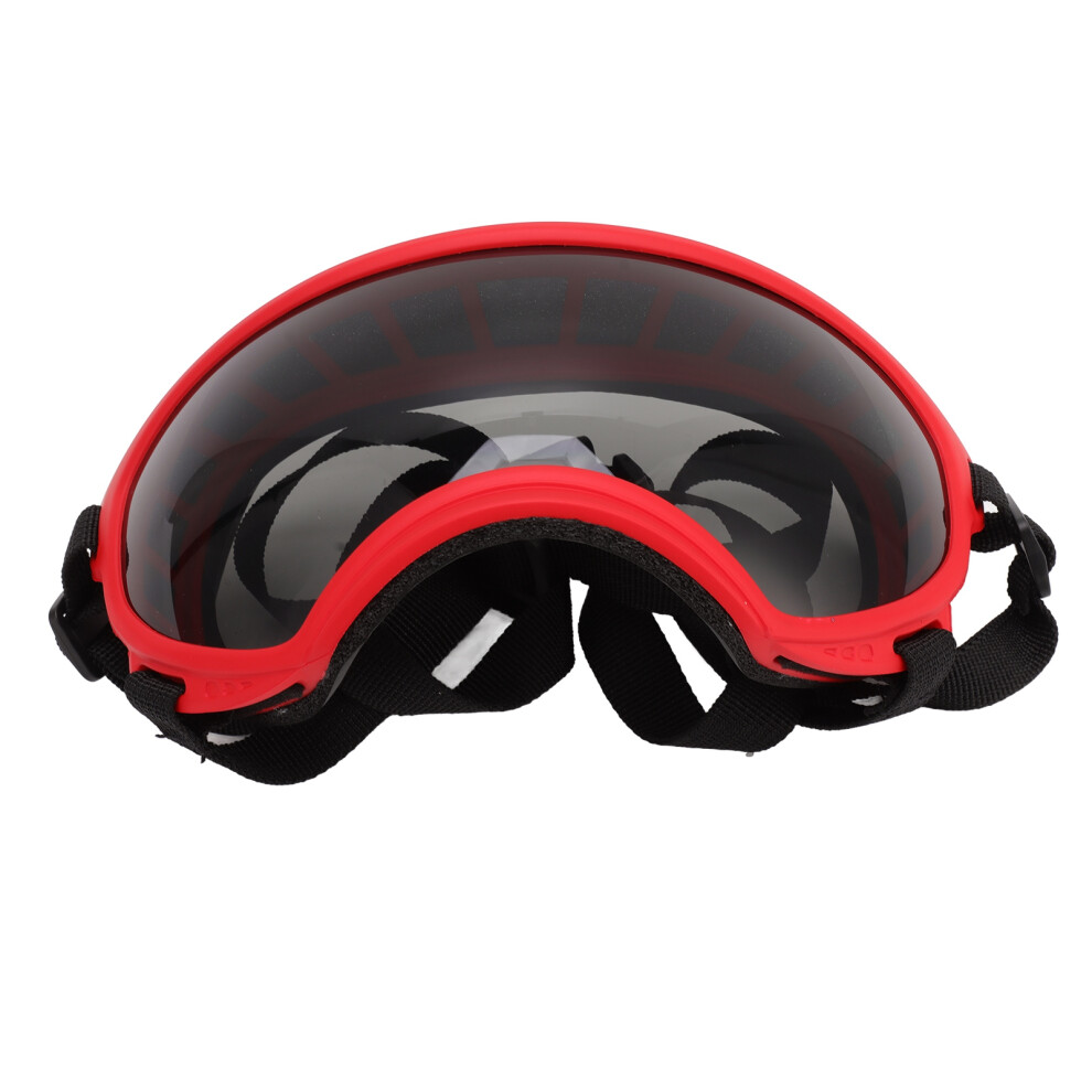 Dog Goggles Windproof Ultraviolet Proof Dustproof Adjustable Strap Durable Dog Sunglasses For Large Breed Red Frame And Black Goggles 7631319457860