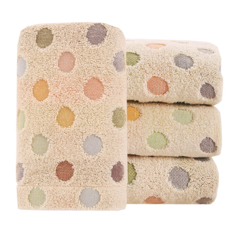 Lot de 4 serviettes de toilette Pidada     pois color   s, 100 % coton, douces et absorbantes, d   coratives pour salle de bain, 34 x 76 cm (marron)