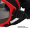 Hundeschutzbrille großer roter Rahmen schwarze Gläser PC 12