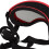 Hundeschutzbrille großer roter Rahmen schwarze Gläser PC 8