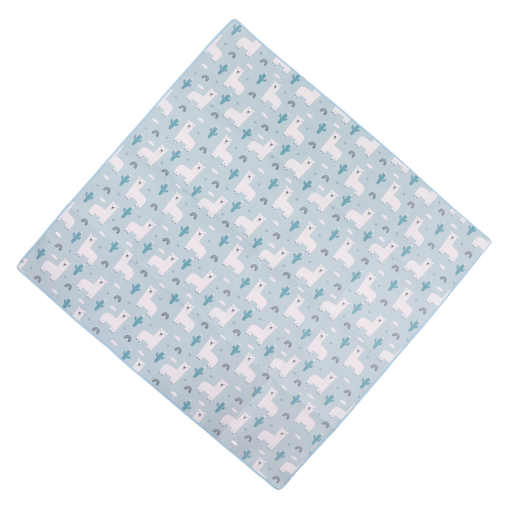 Extra Large Padded Play Mat Reversible Foldable Waterproof Baby Crawling Mat For Infant Blue